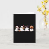 Hippie Halloween Schattigee Ghost Boo Spooky Seizo Kaart (Gele Bloem)