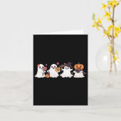 Hippie Halloween Schattigee Ghost Boo Spooky Seizo Kaart (Gele Bloem)