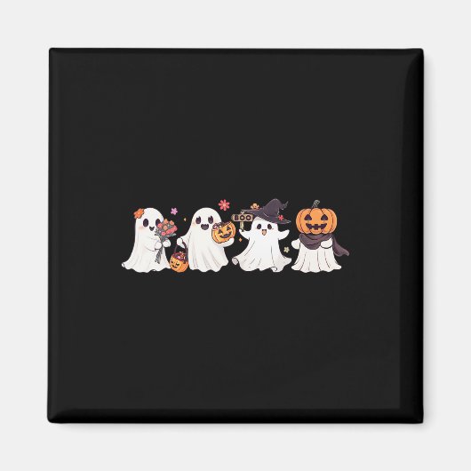 Hippie Halloween Schattigee Ghost Boo Spooky Seizo Magneet (Voorkant)