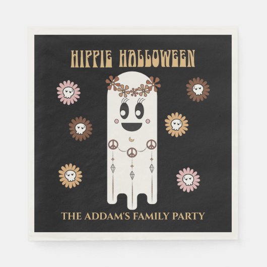 Hippie Halloween Schattigee Ghost Servet (Voorkant)