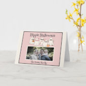 Hippie Halloween Schattigee hippie Ghosts foto opg Kaart (Gele Bloem)