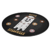 Hippie Halloween Schattigee Spook en Schedel Bloem Snijplank (Hoek)