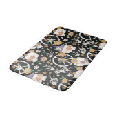 Hippie Halloween schedels en bloemen patroon Badmat (Gekanteld)