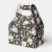 Hippie Halloween schedels en bloemen patroon Bedankdoosjes (Achterkant)