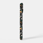 Hippie Halloween schedels en bloemen patroon iPhone 15 Case (Rechterkant)