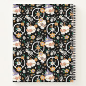 Hippie Halloween schedels en bloemen patroon Notitieboek (Achterkant)