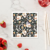 Hippie Halloween schedels en bloemen patroon Servet (Insitu)