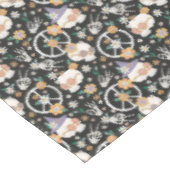 Hippie Halloween schedels en bloemen patroon Tafelkleed (Gekanteld)