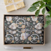 Hippie Halloween schedels en bloemen patroon Tissuepapier (Geschenk)