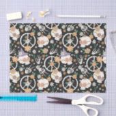 Hippie Halloween schedels en bloemen patroon Tissuepapier (Craft)