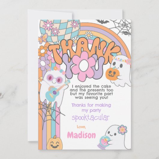 Hippie Halloween Thank You Card Kaart (Voorkant)