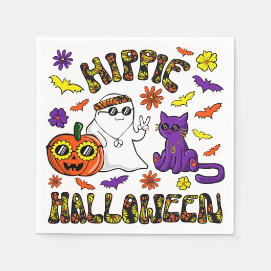 Hippie Halloween Trio Napkins Servet (Voorkant)