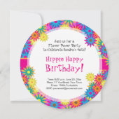 Hippie Happy 1960s Retro Theme Flower Power Party Kaart (Achterkant)