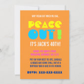 Hippie Happy 40th Birthday Peace Party-uitnodiging Kaart (Achterkant)