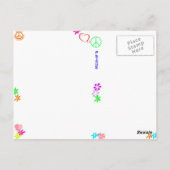 Hippie Happy Birthday in het zwart Briefkaart (Achterkant)