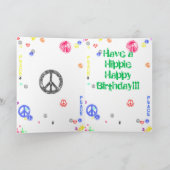 Hippie Happy Birthday Kaart (Binnen)