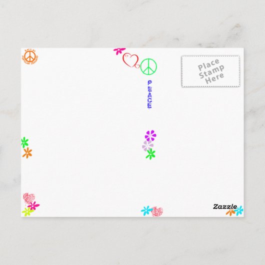 Hippie Happy Birthday Kaart (Achterkant)