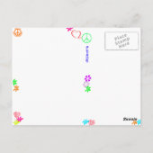 Hippie Happy Birthday Kaart Blauw Briefkaart (Achterkant)