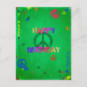 Hippie Happy Birthday-kaart Briefkaart