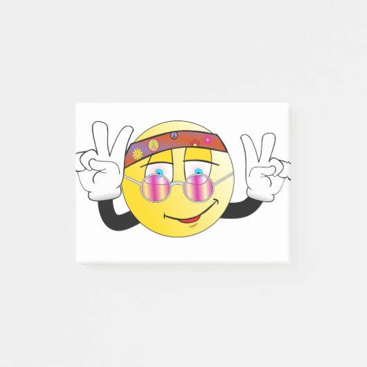 Hippie Happy Face met vredesbord Post-it® Notes (Voorkant)