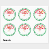 Hippie hart gepersonaliseerd kerstfeest bakken ronde sticker (Vel)