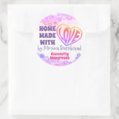 Hippie hart zelfgemaakt uit de keuken van voedsel ronde sticker (Tas)