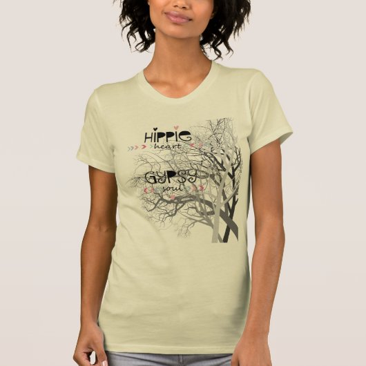 Hippie Heart Gypsy Soul Tree of Life T-shirt (Voorkant)