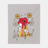 Hippie Hearth design met Life is een goede boodsch Fleece Deken (Voorkant)