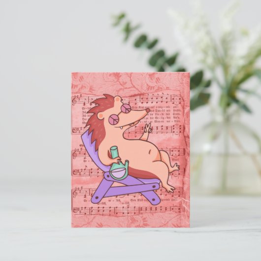 Hippie Hedégel Briefkaart (Staand voorkant)