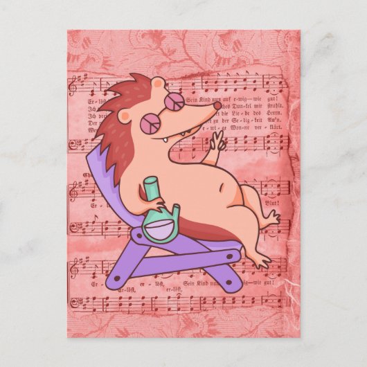 Hippie Hedégel Briefkaart (Voorkant)