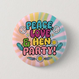 Hippie Hen Party Hen do 1970's stijl decoraties Ronde Button 5,7 Cm