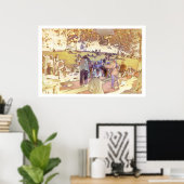 Hippie Hill (Yellow Sunrise) Poster (Thuiskantoor)