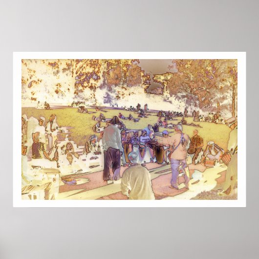 Hippie Hill (Yellow Sunrise) Poster (Voorkant)