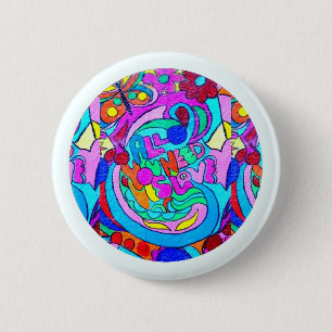 hippie hip liefde ronde button 5,7 cm