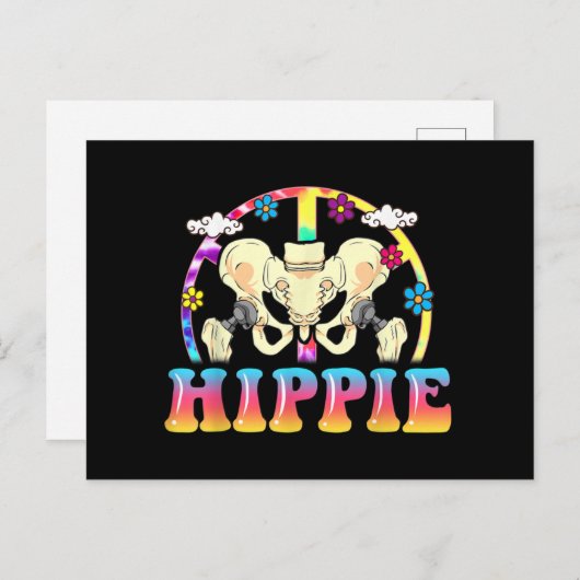 Hippie Hip Replacement Joint Surgery Funny Briefkaart (Voorkant / Achterkant)