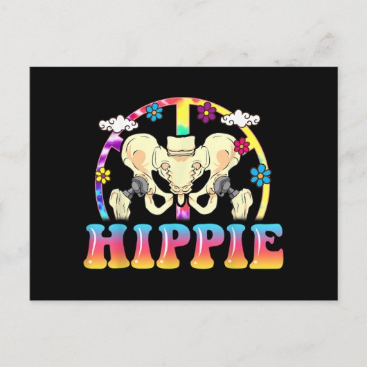 Hippie Hip Replacement Joint Surgery Funny Feestdagenkaart (Voorkant)