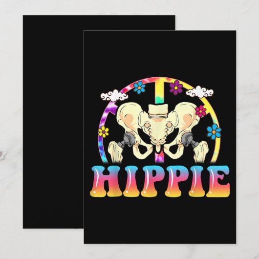Hippie Hip Replacement Joint Surgery Funny Kaart (Voorkant / Achterkant)