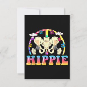 Hippie Hip Replacement Joint Surgery Funny Notitiekaartje