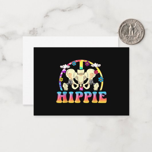 Hippie Hip Replacement Joint Surgery Funny Notitiekaartje (Voorkant / Achterkant in situ)