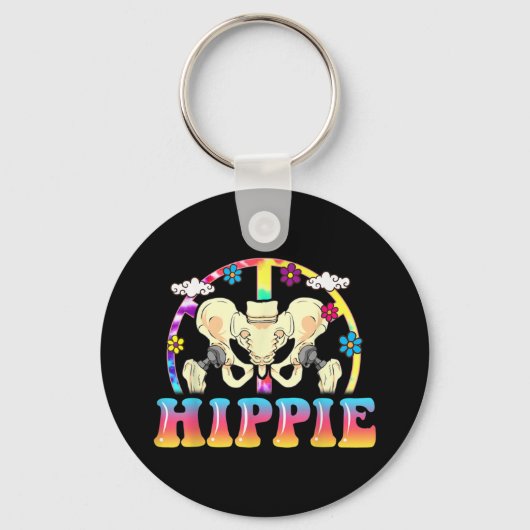 Hippie Hip Replacement Joint Surgery Funny Sleutelhanger (Voorkant)