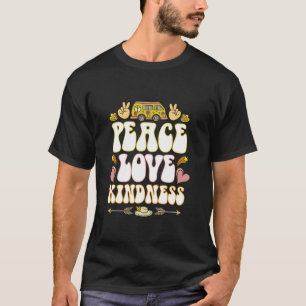 Hippie Hippies Peace Love Kindness Retro Kostuum H T-shirt