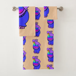 Hippie Hippo Bad Handdoek