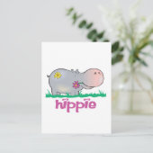 hippie hippo briefkaart (Staand voorkant)