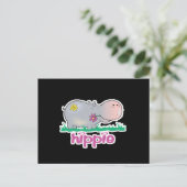 hippie hippo briefkaart (Staand voorkant)