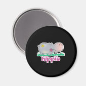 hippie hippo magneet (Voorkant / Achterkant)