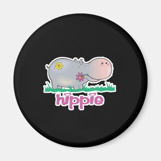 hippie hippo magneet (Voorkant)
