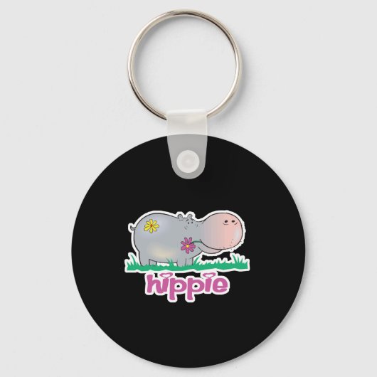 hippie hippo sleutelhanger (Voorkant)
