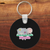 hippie hippo sleutelhanger (Voorkant)