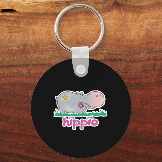 hippie hippo sleutelhanger (Voorkant)
