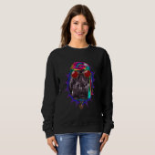 Hippie Hippopotamus Tie Dye Peace Sign Psychedelic Trui (Voorkant volledig)